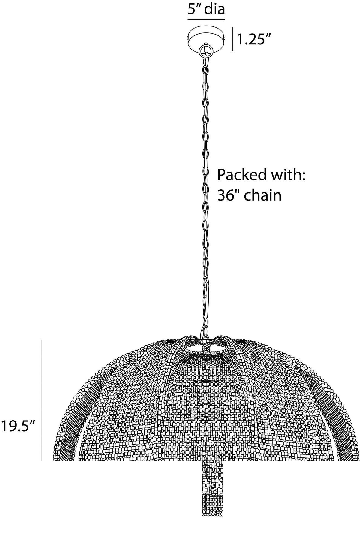 Kamari Pendant DMS23 technical dimension drawing