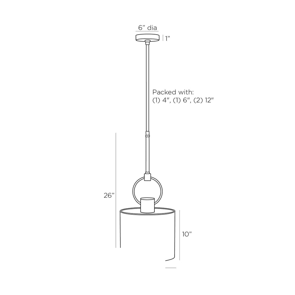 Tarlow Pendant DPC01 technical dimension drawing