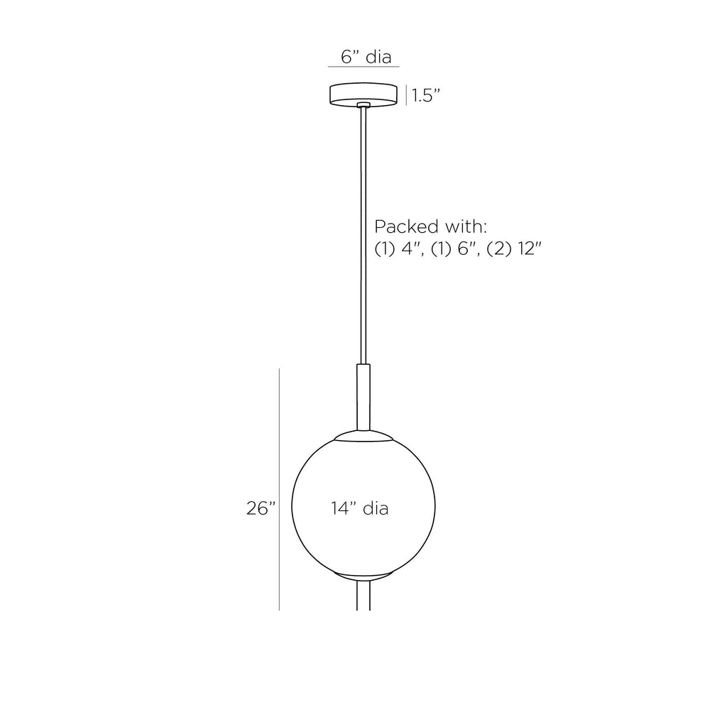 Tirso Pendant DPC07 technical dimension drawing