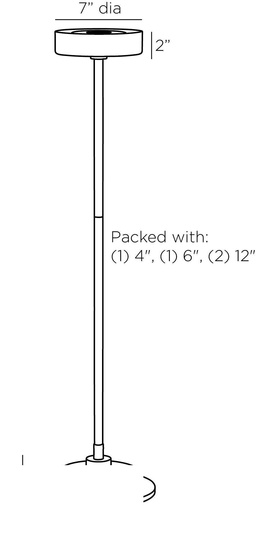 Bevins Pendant DPC10 technical dimension drawing