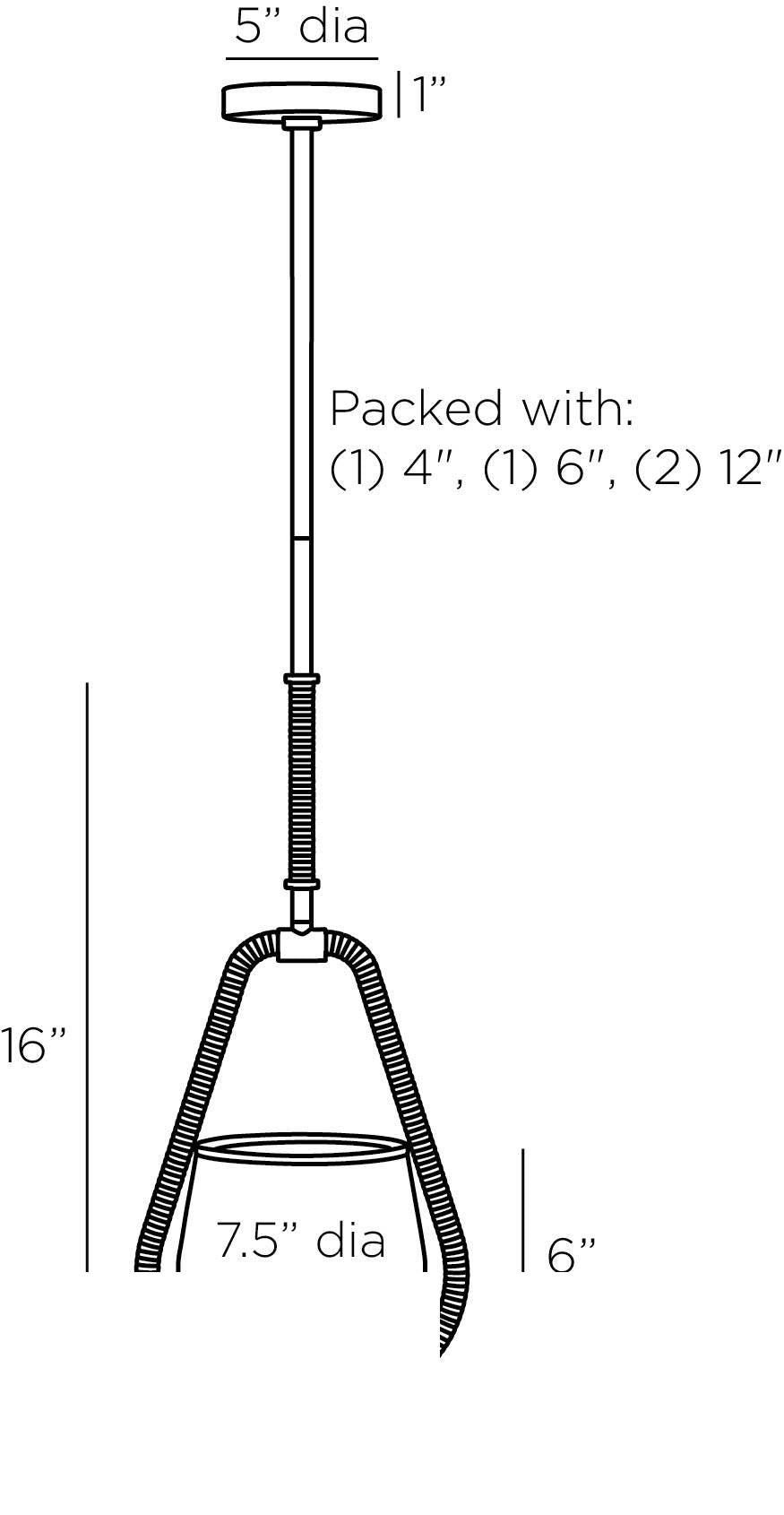 Arlie Pendant DPC13 technical dimension drawing