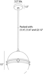 Irene Pendant DPC18 technical dimension drawing