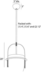 Kathleen Pendant DPC19 technical dimension drawing