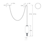 Leandra Pendant DPC20 technical dimension drawing
