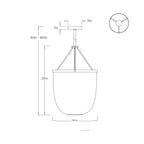 Lysandra Pendant DPC21 technical dimension drawing