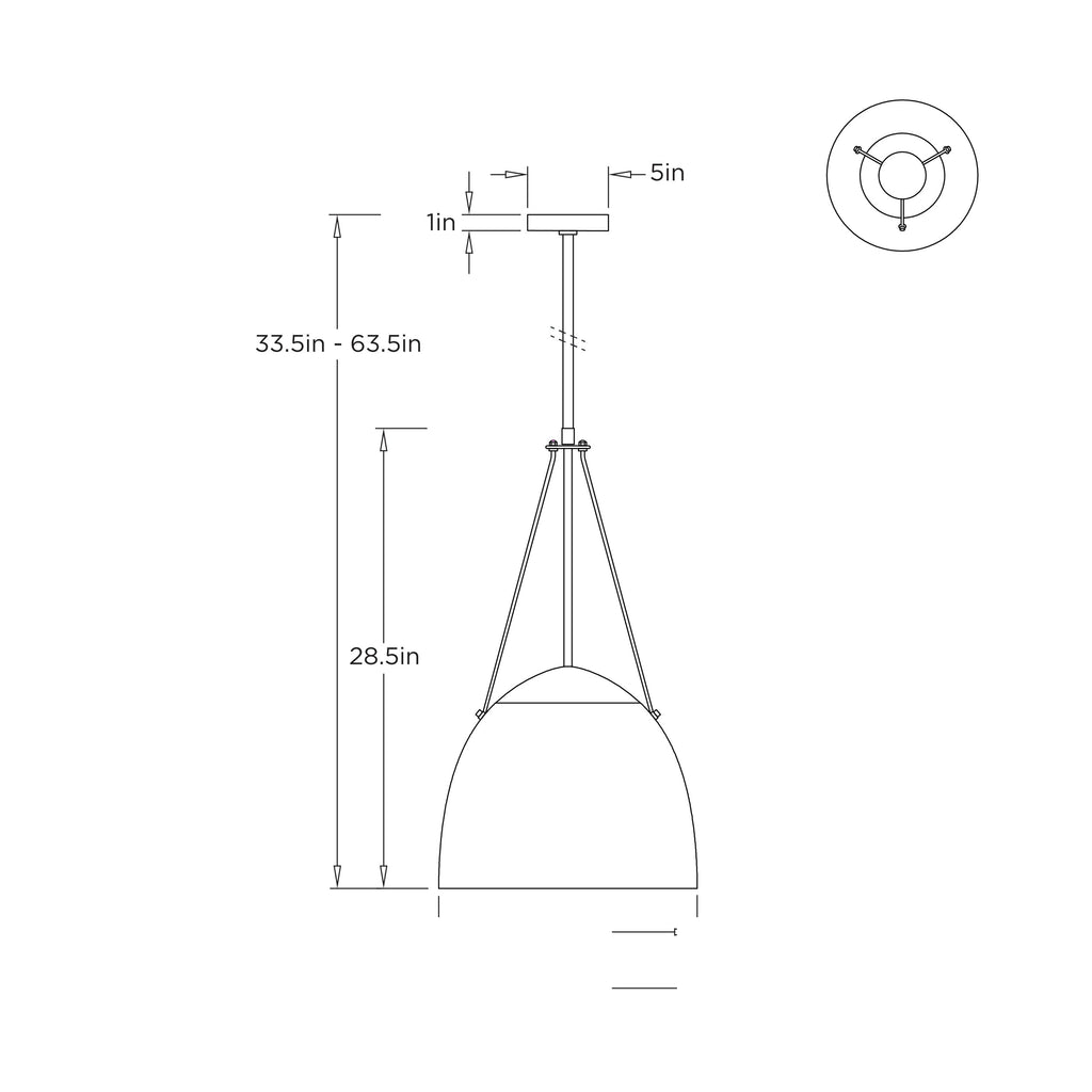 Leda Pendant DPC23 technical dimension drawing