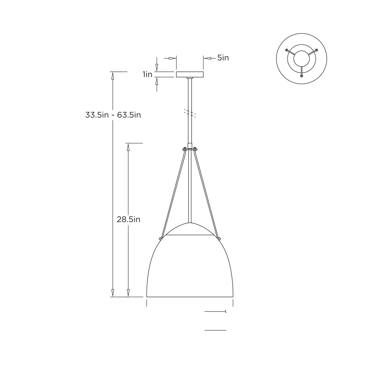 Leda Pendant DPC23 technical dimension drawing
