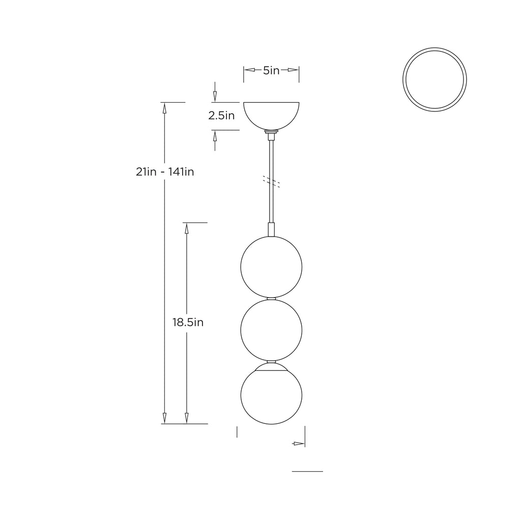 Melody Pendant DPC25 technical dimension drawing