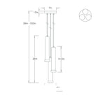 Aleena Multi-Port Pendant DPC33 technical dimension drawing