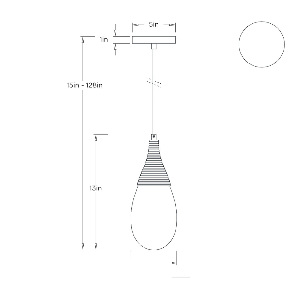 Giselle Pendant DPC34 technical dimension drawing