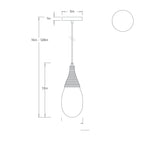 Giselle Pendant DPC34 technical dimension drawing