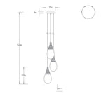 Giselle Multi-Port Chandelier DPC35 technical dimension drawing