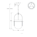 Kathleen Large Pendant DPC37 technical dimension drawing