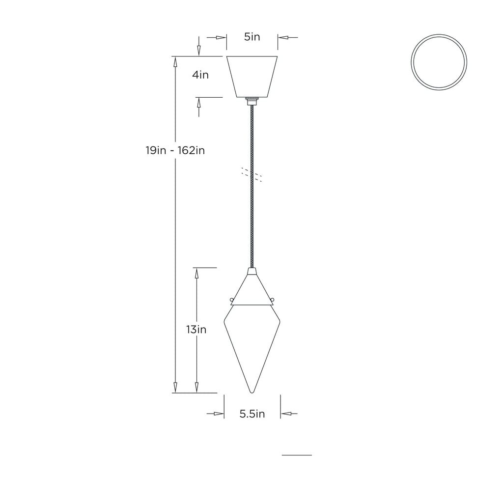 Berkley Pendant DPC38 technical dimension drawing