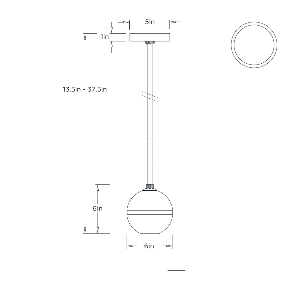 Noble Pendant DPC40 technical dimension drawing