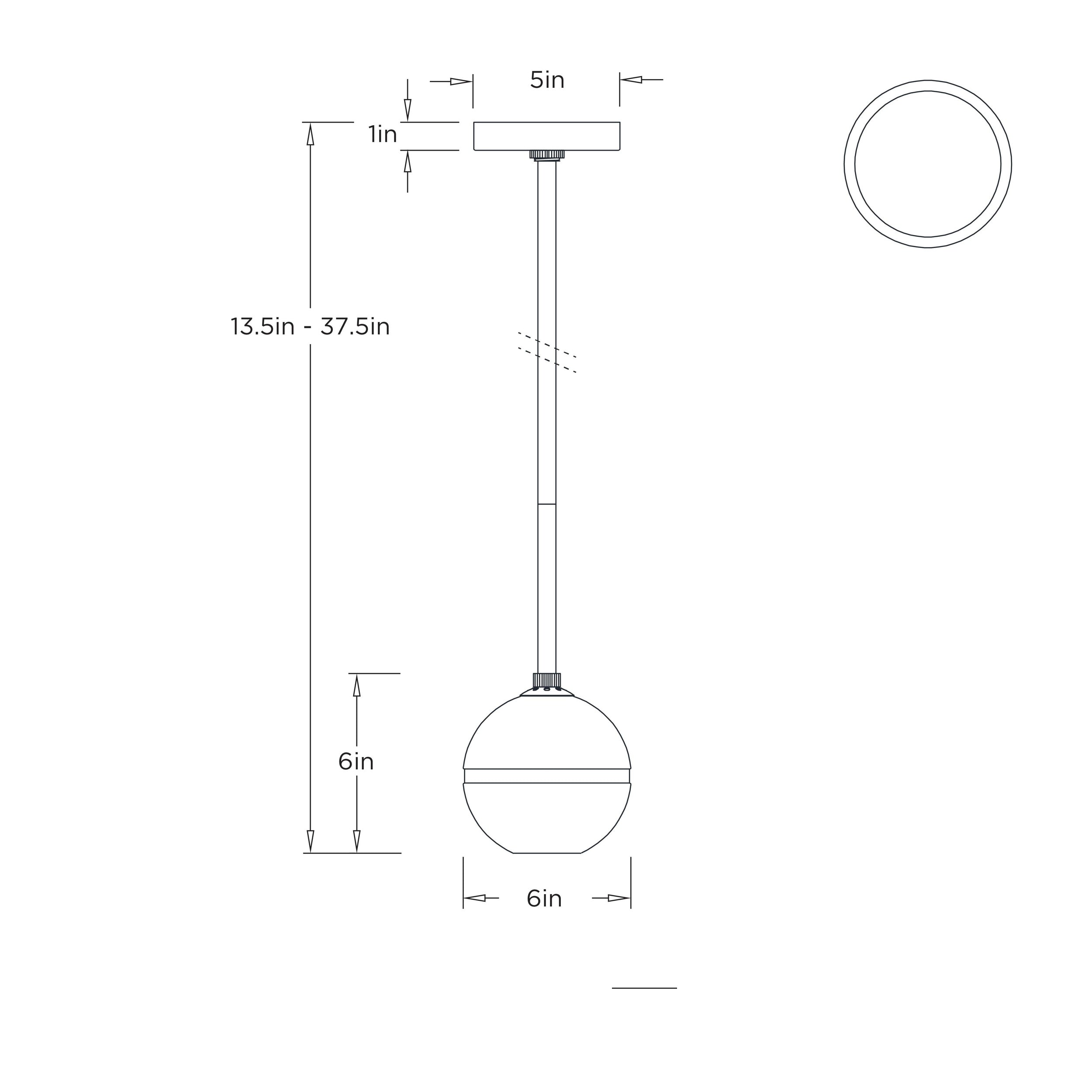 Noble Pendant DPC40 technical dimension drawing
