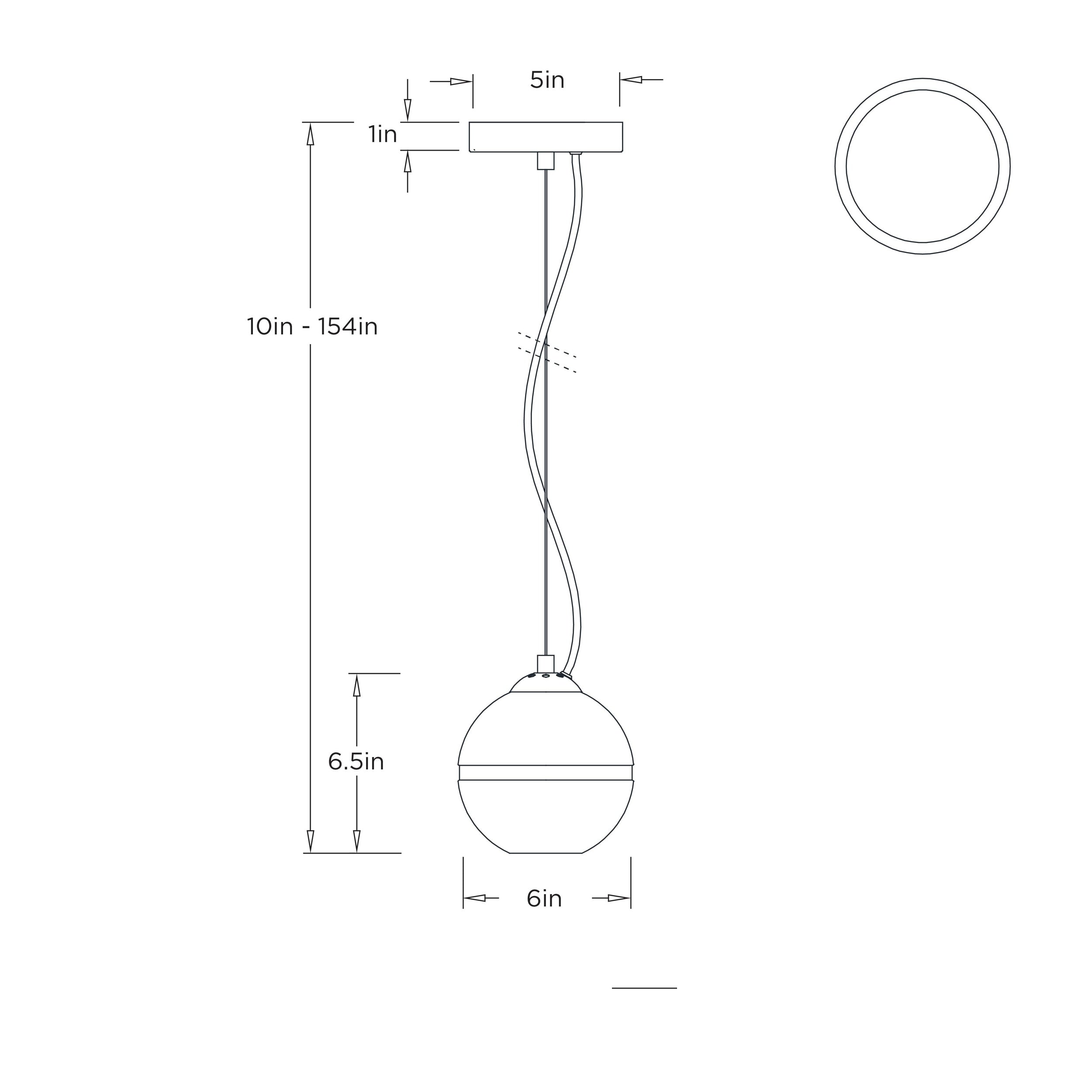 Noble Pendant DPC41 technical dimension drawing