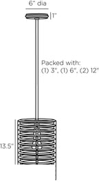 Zimei Pendant DPI04 technical dimension drawing