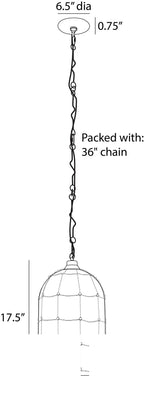Jordan Pendant DPI14 technical dimension drawing