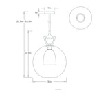 Estribo Pendant DPI15 technical dimension drawing