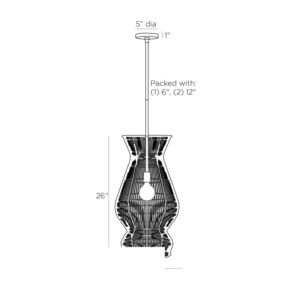 Turks Pendant DPS05 technical dimension drawing