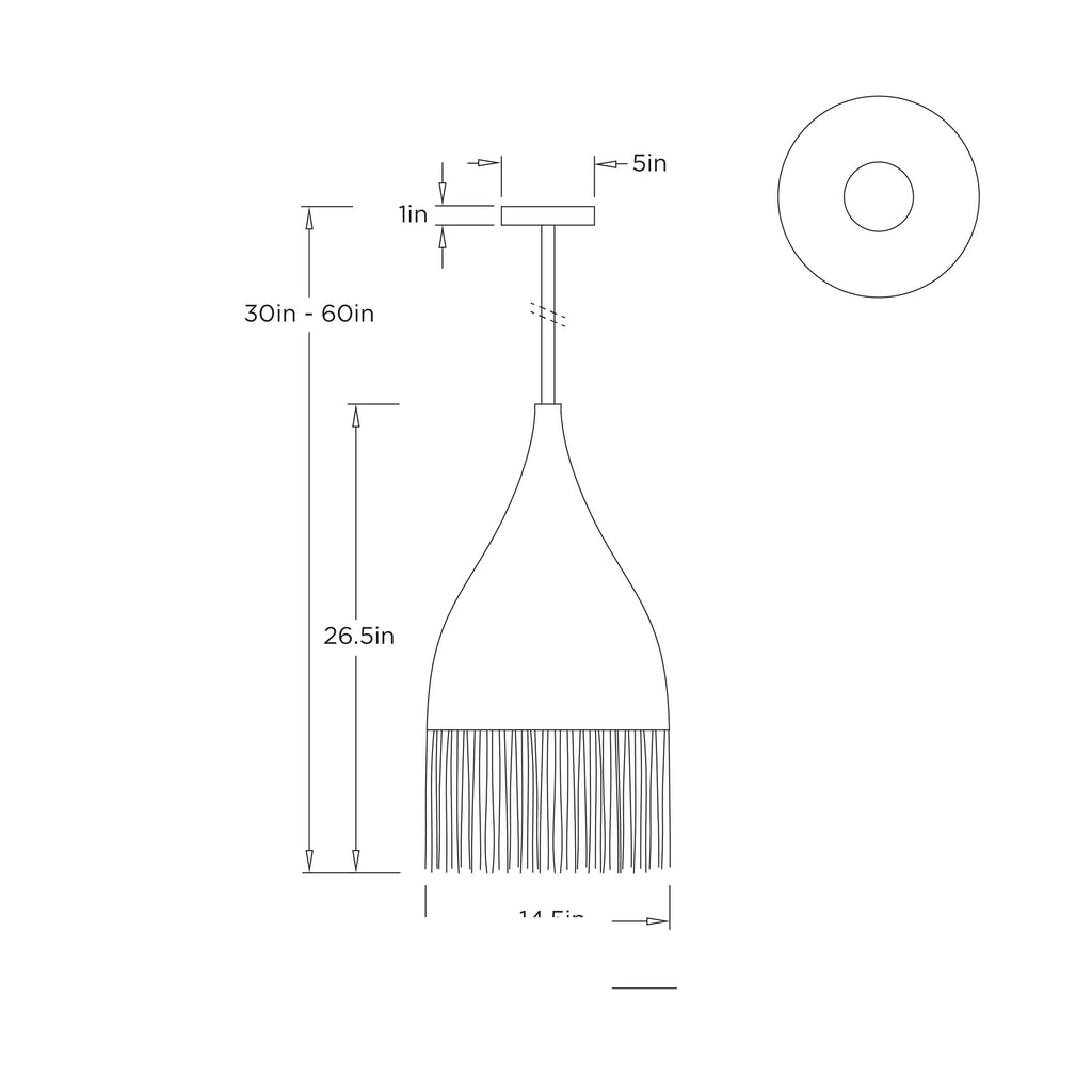 Marley Pendant DPS08 technical dimension drawing