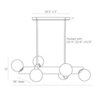 Tallow Linear Chandelier DRC02 technical dimension drawing