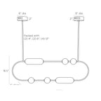 Tenzin Linear Chandelier DRC03 technical dimension drawing