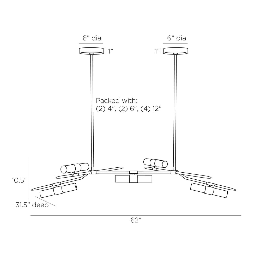 Travis Chandelier DRC04 technical dimension drawing