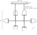 Alazani Linear Chandelier DRC06 technical dimension drawing