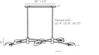 Ximena Linear Chandelier DRC07 technical dimension drawing