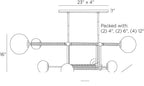 Erica Linear Chandelier DRC09 technical dimension drawing