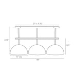 Vega Fixed Linear Chandelier DRS01 technical dimension drawing