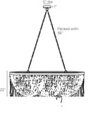 Baja Linear Chandelier DRS02 technical dimension drawing