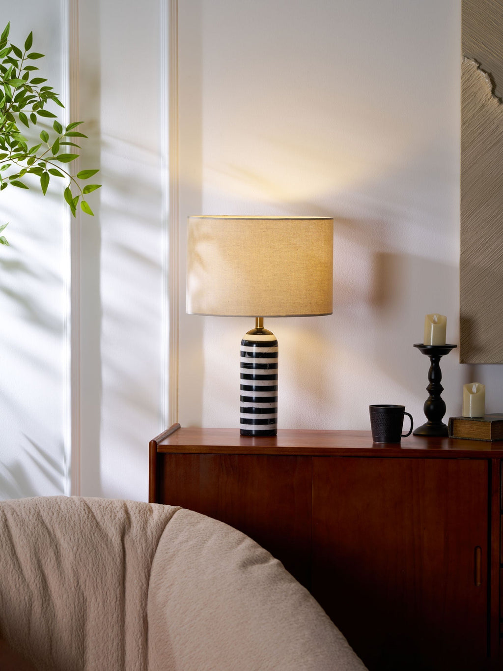 Tuxedo Marble Table Lamp