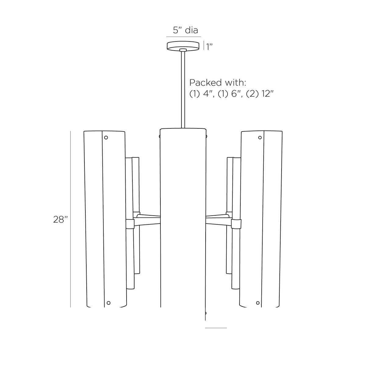 Winslow Chandelier DSC03 technical dimension drawing