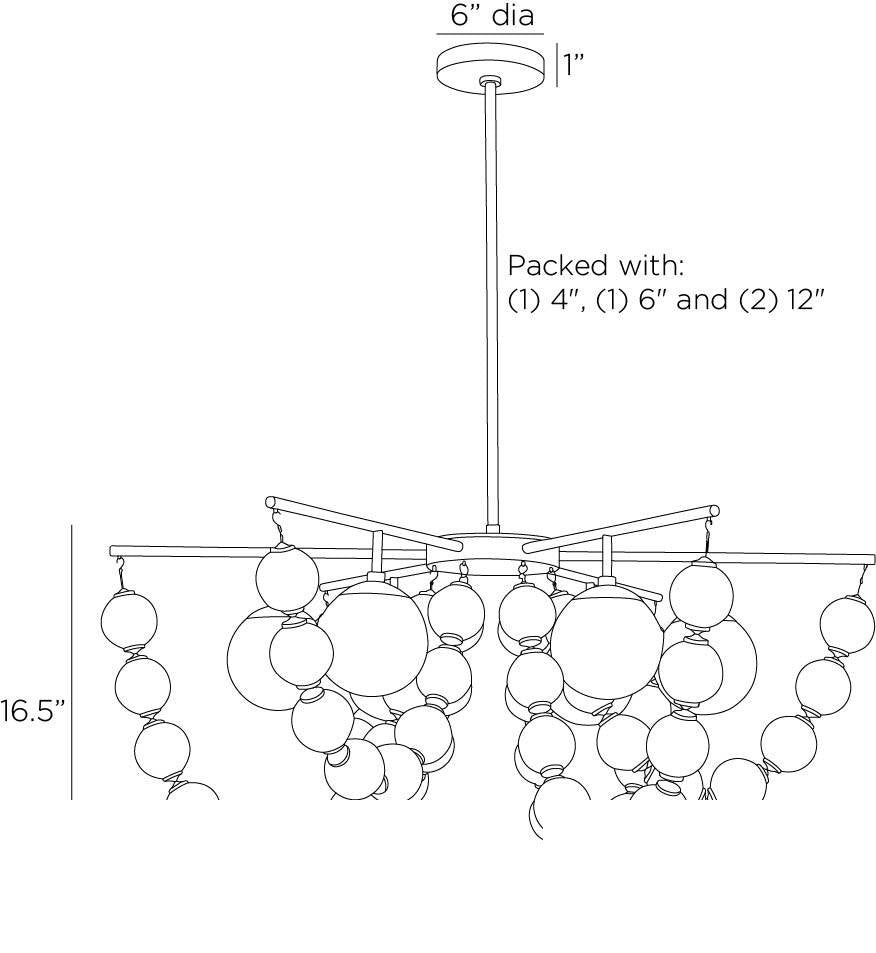 Genesis Chandelier DSC08 technical dimension drawing