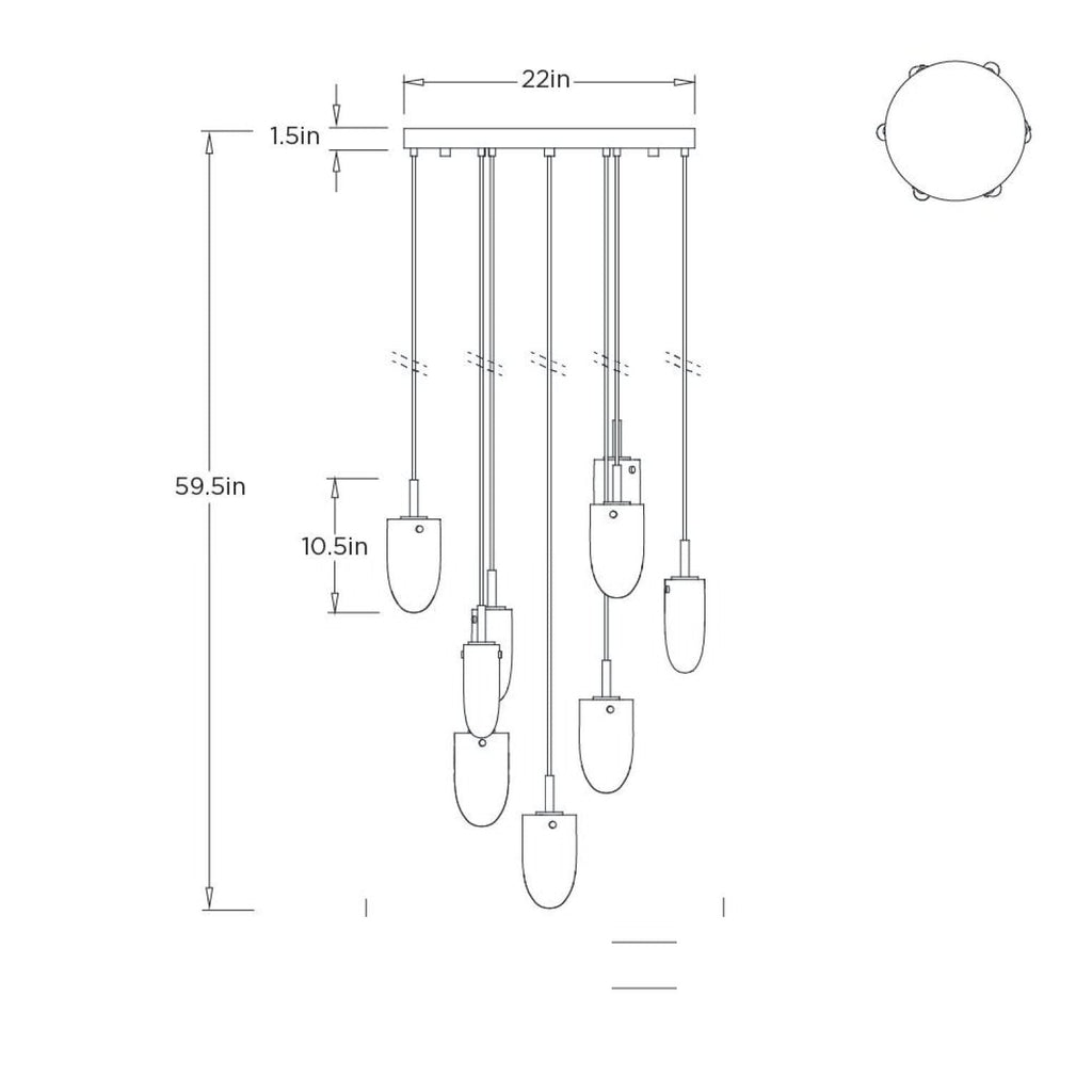 Javier Multi-Port Chandelier DSC16 clean dimension drawing