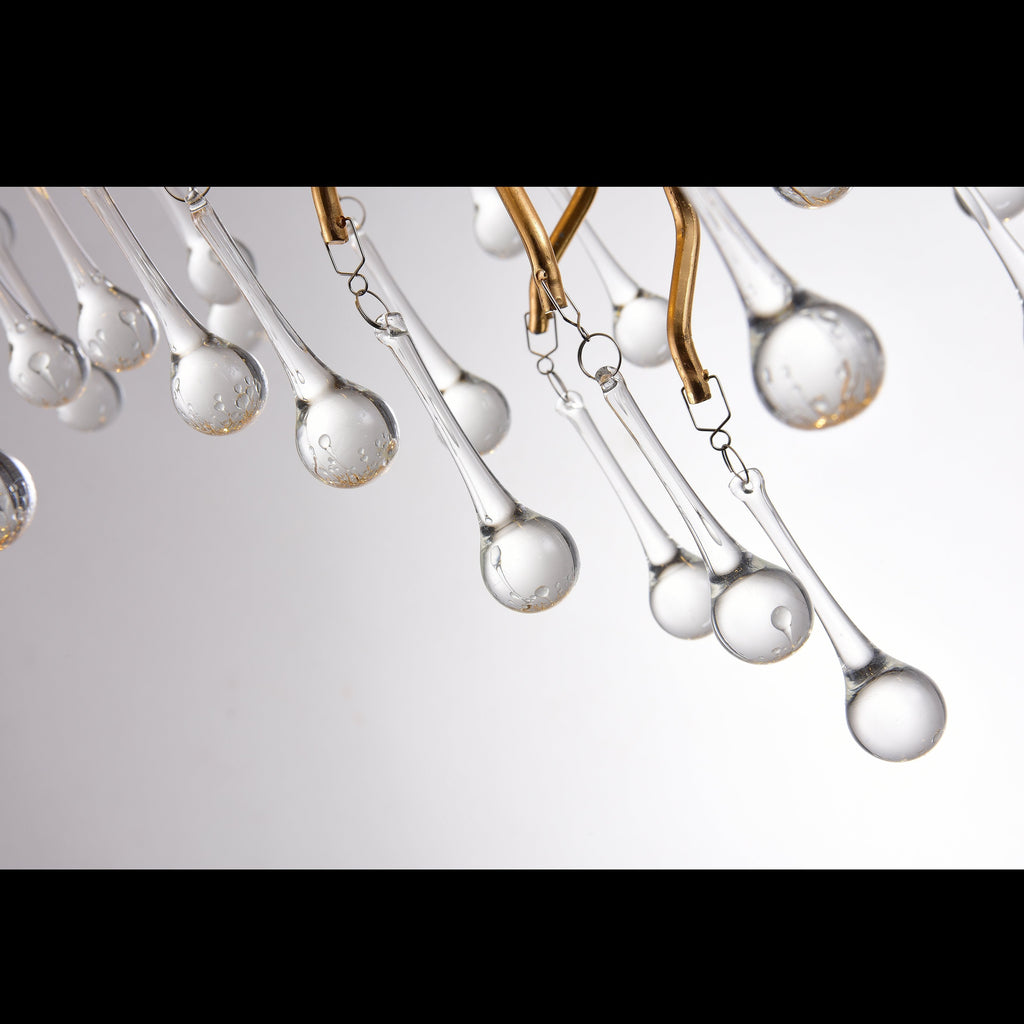 Le Saint Branch Brass Round Teardrop Chandelier