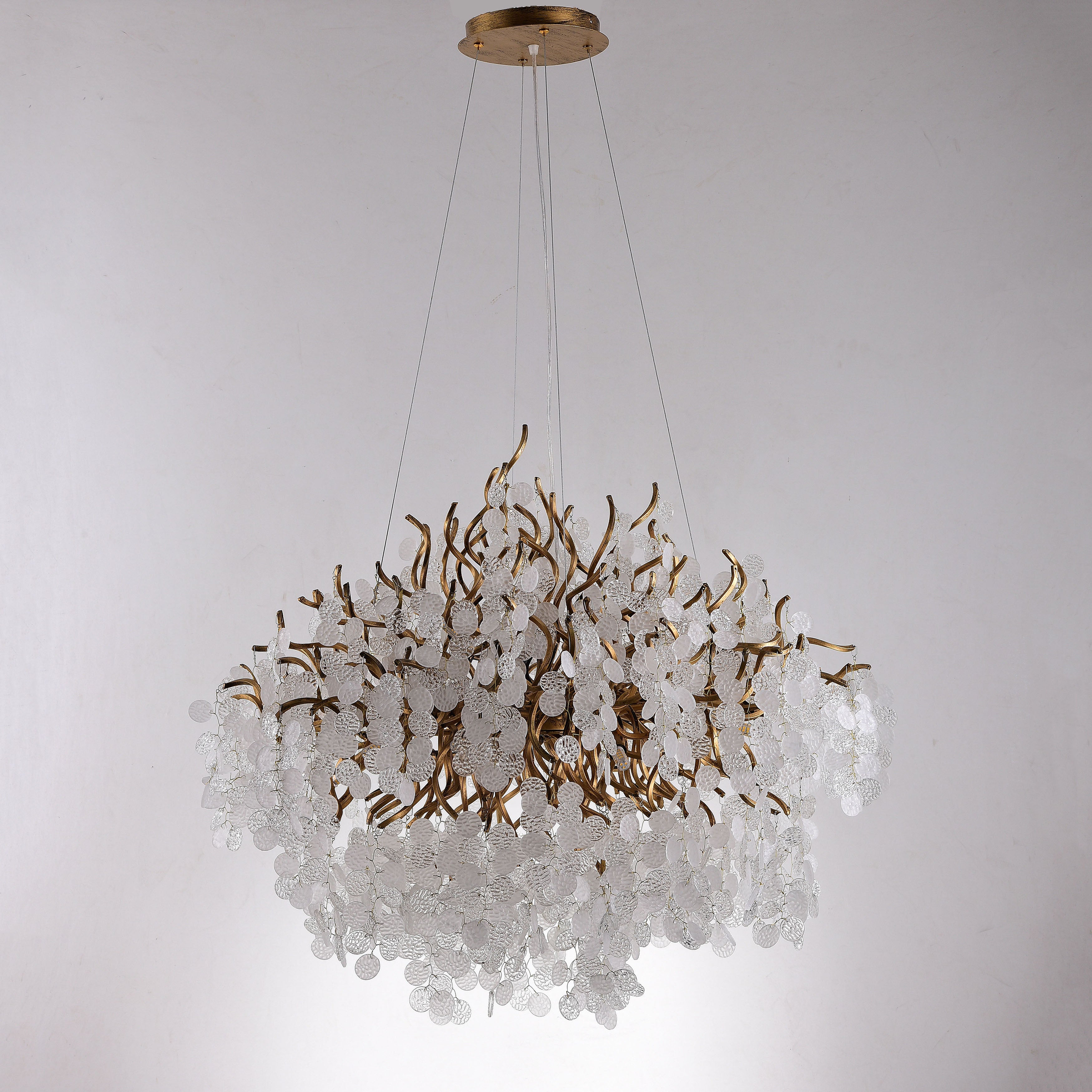 Organic Branch Round Penny Chandelier