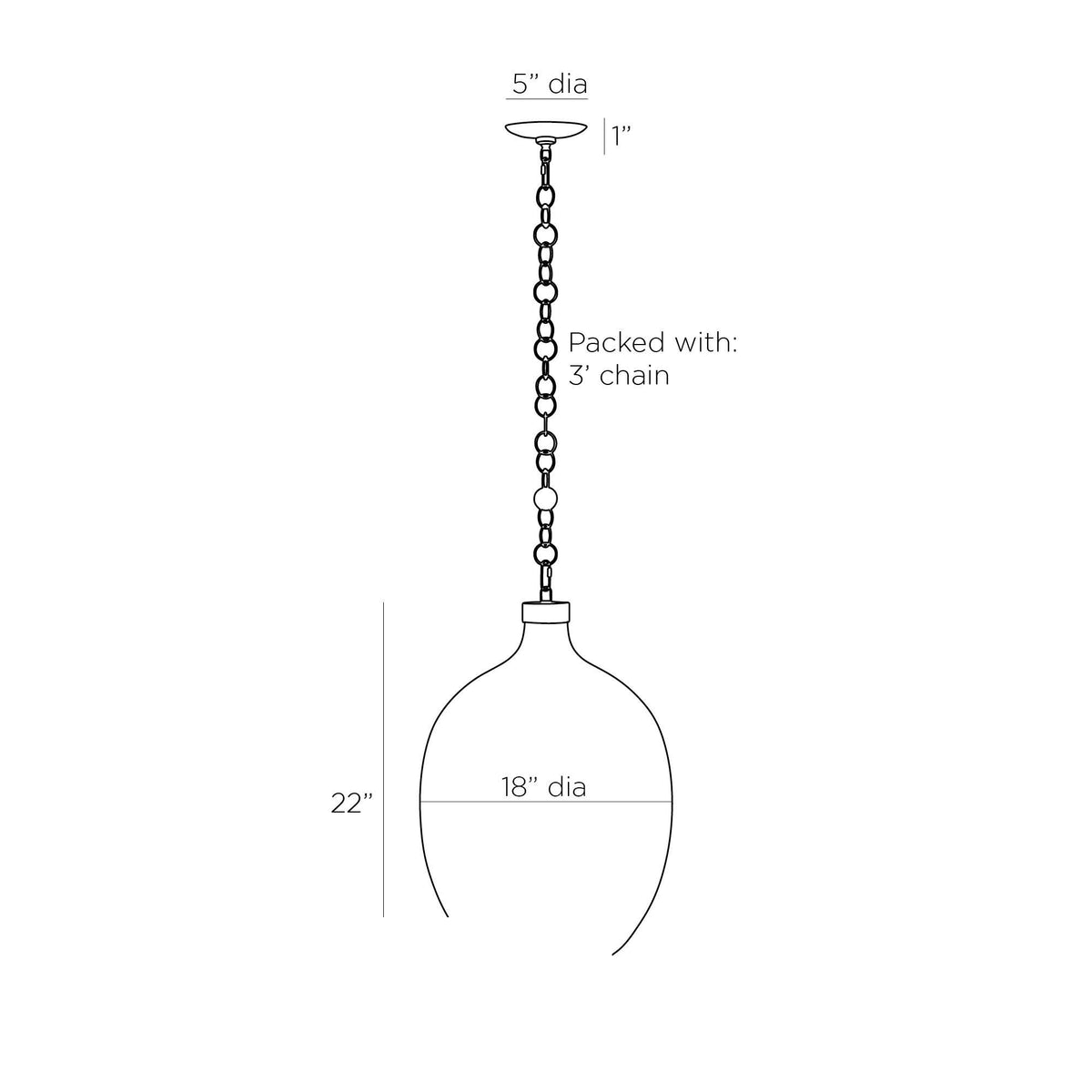 Trost Pendant DSI05 technical dimension drawing