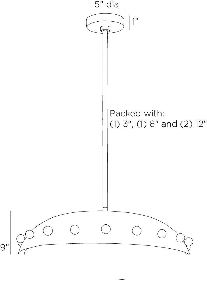 Fenton Pendant DSI09 technical dimension drawing