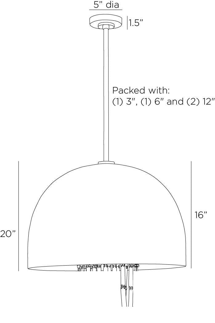 Giraldo Pendant DSI10 technical dimension drawing
