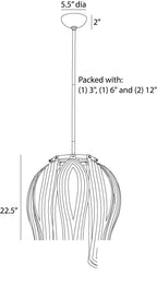 Judith Pendant DSI11 technical dimension drawing