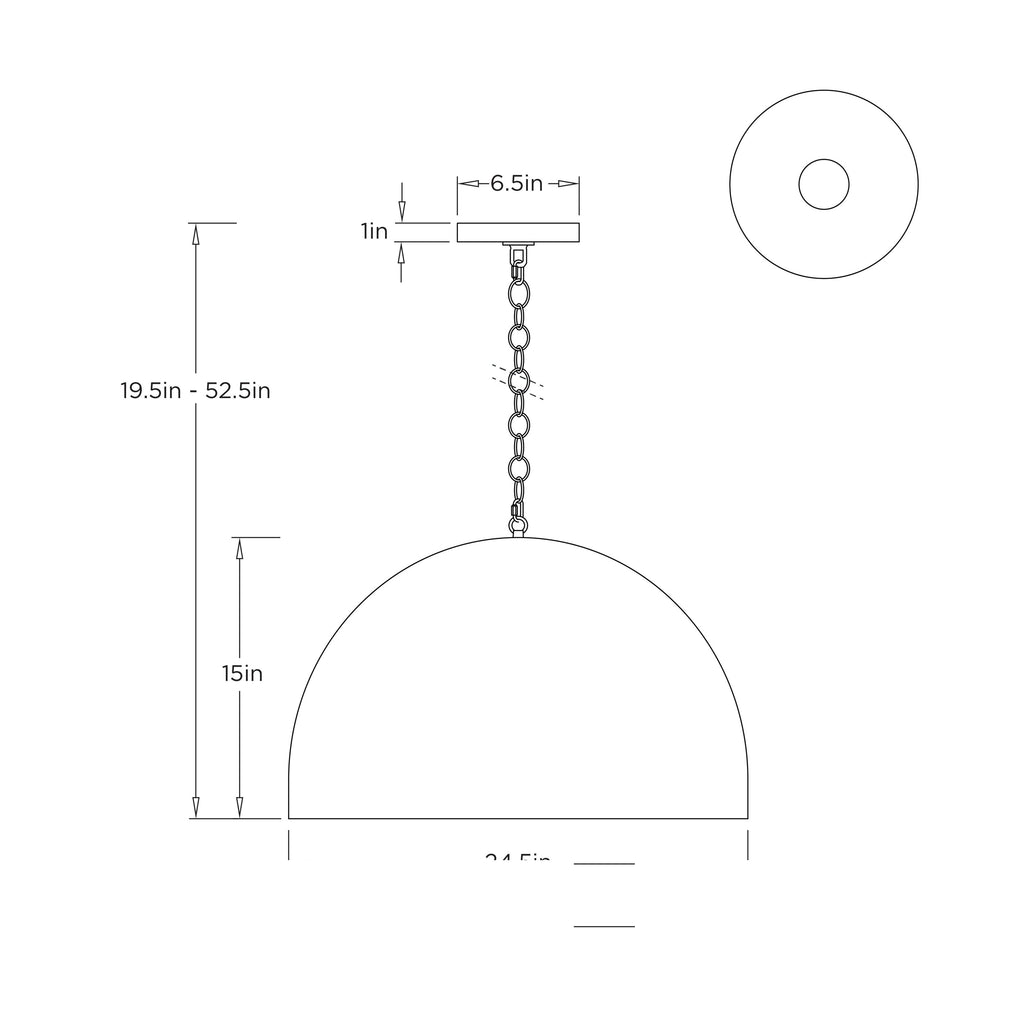 Micah Pendant DSI13 technical dimension drawing