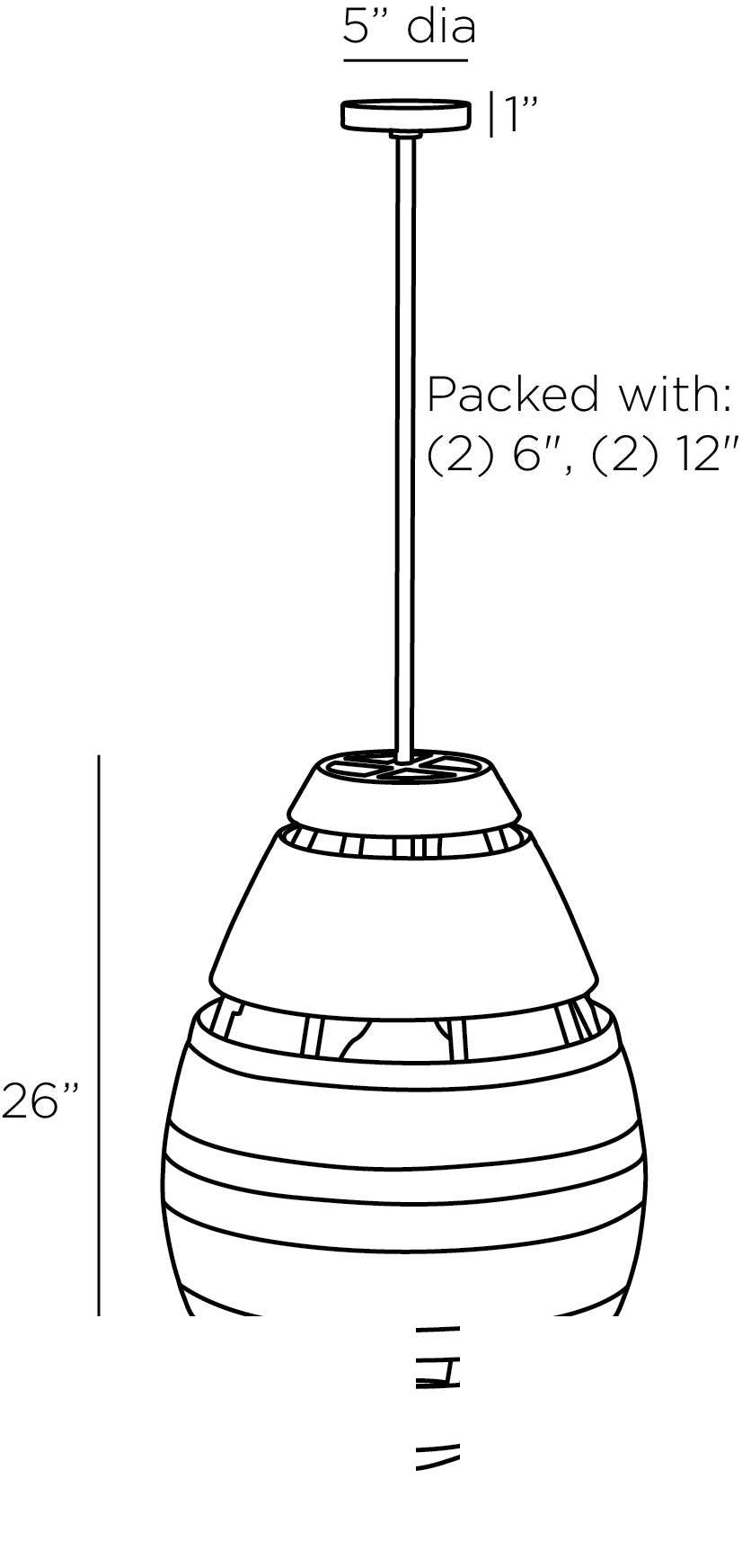 Anila Pendant DSS01 technical dimension drawing