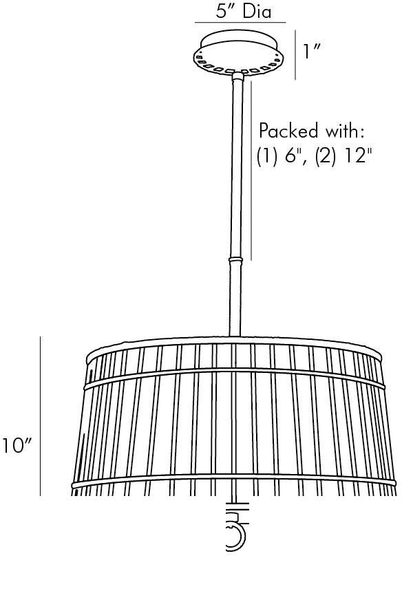 Sea Island Pendant DW49001 technical dimension drawing