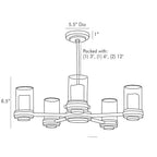 Sumter Candle Chandelier DW82003 technical dimension drawing