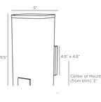 Braxton Wall Sconce DWC03 technical dimension drawing