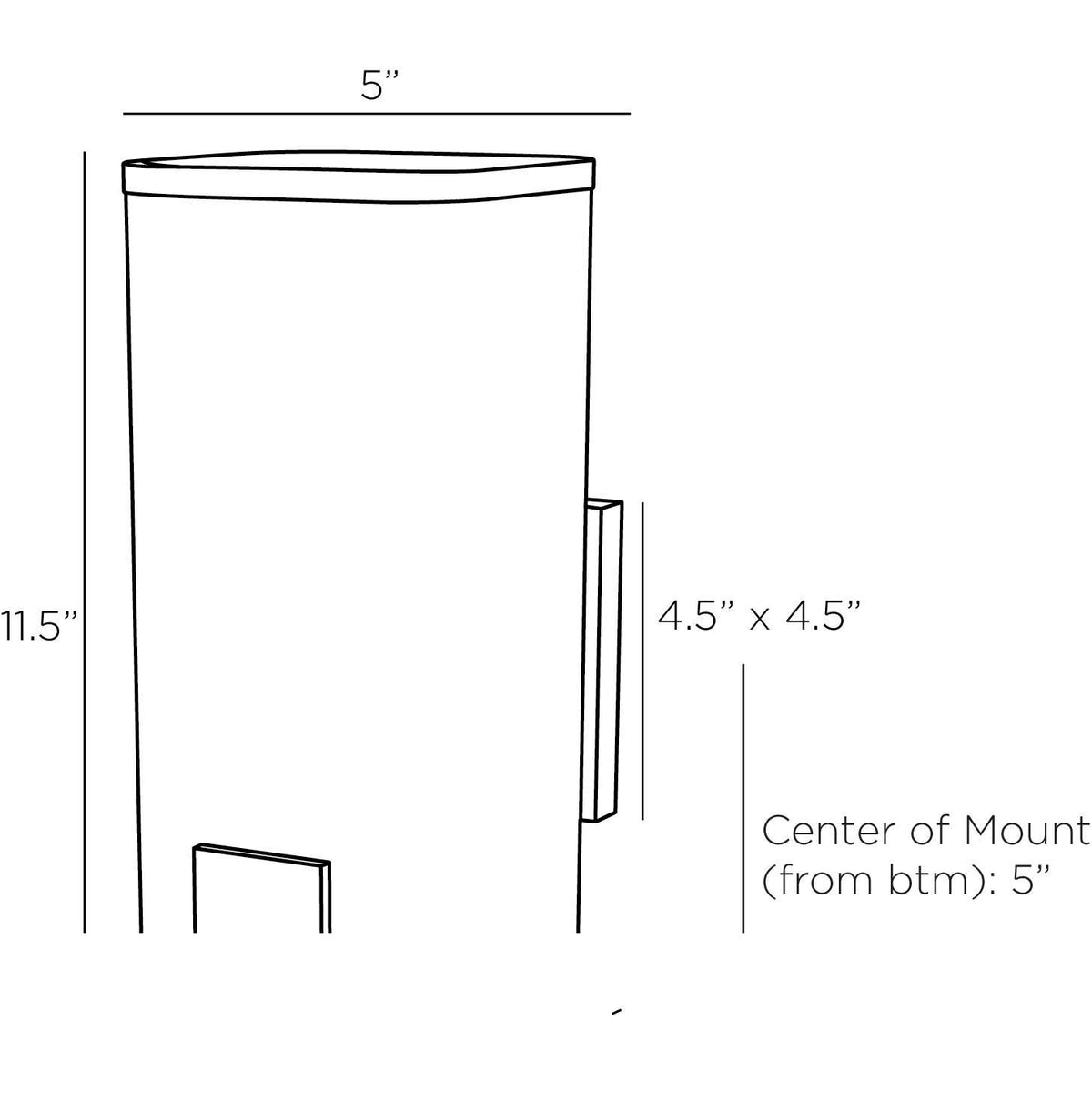 Braxton Wall Sconce DWC03 technical dimension drawing